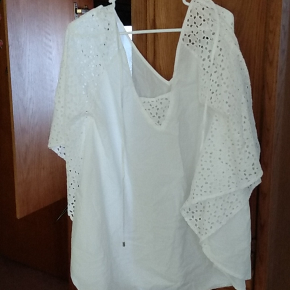 White eyelet beach cover up by Spaggia Dolce XL